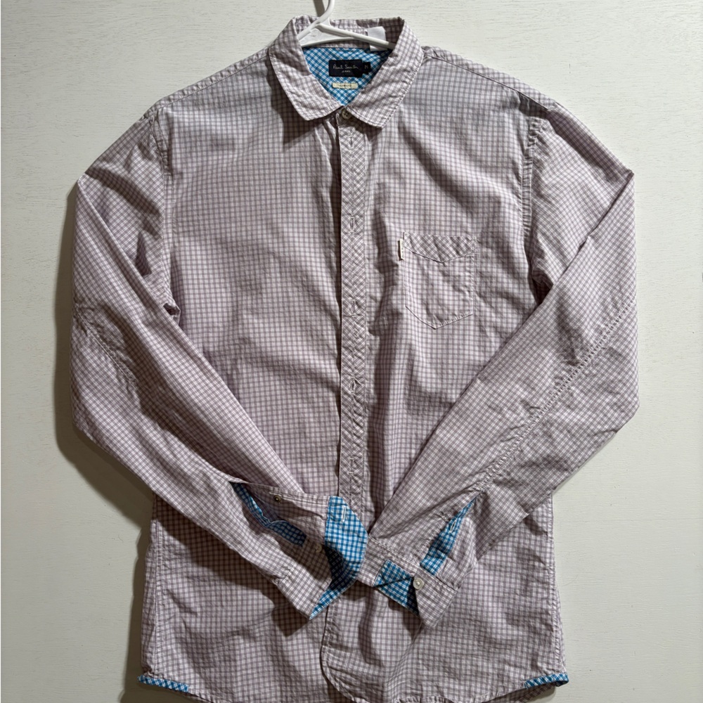 Paul Smith Pink and Blue Checkered Casual Shirt